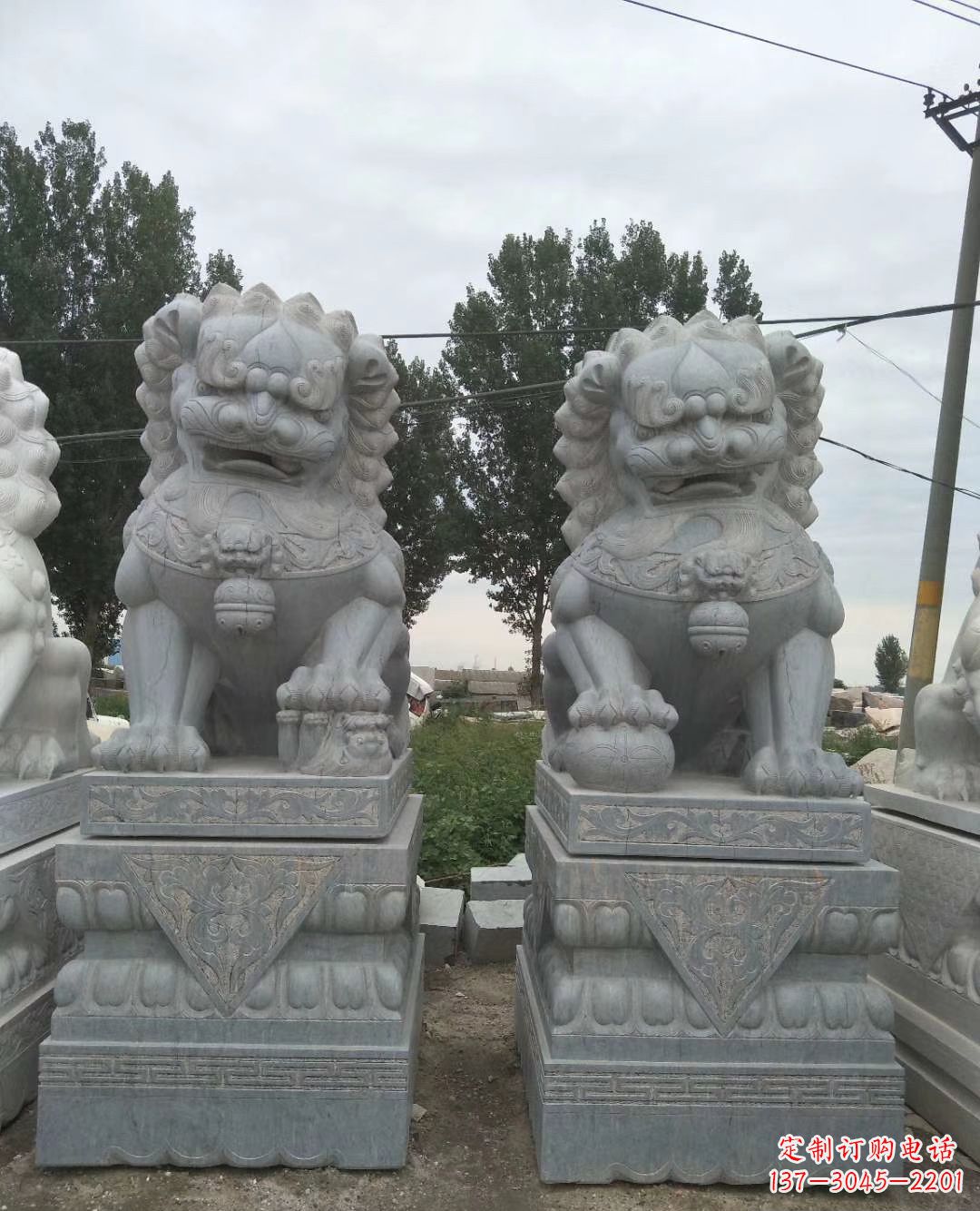河源3米高青石狮子