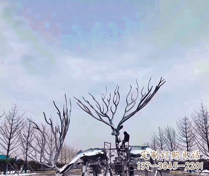 河源鹿群立体雕塑