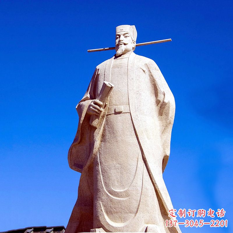 河源景区园林欧阳修大型砂岩雕像-中国历史文化名人著名文学大家