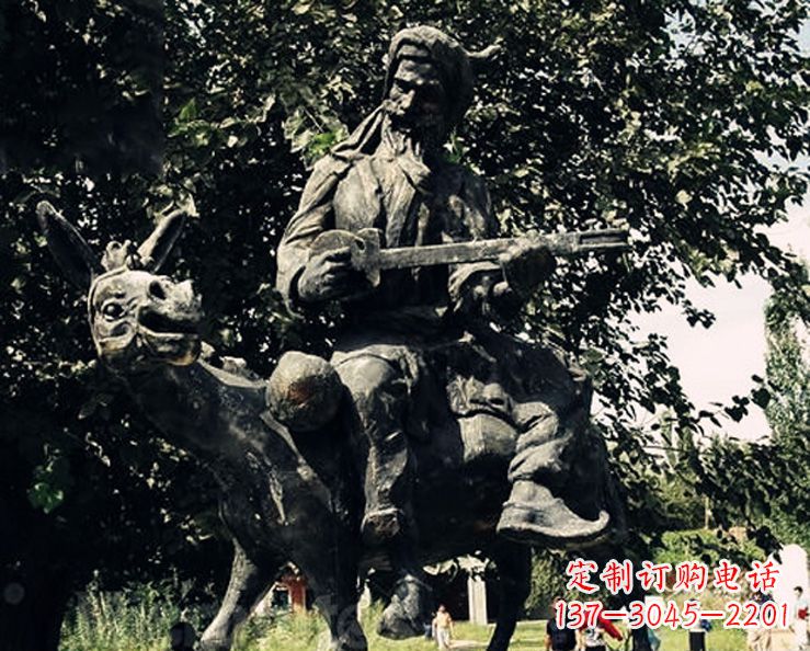 河源阿凡提和小毛驴公园景观铜雕