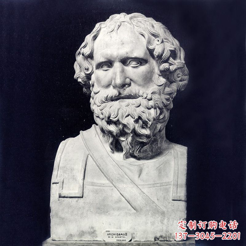 河源阿基米德石雕头像-学校校园世界著名人物雕塑
