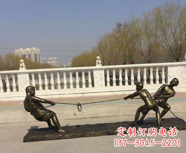 河源拔河儿童雕塑