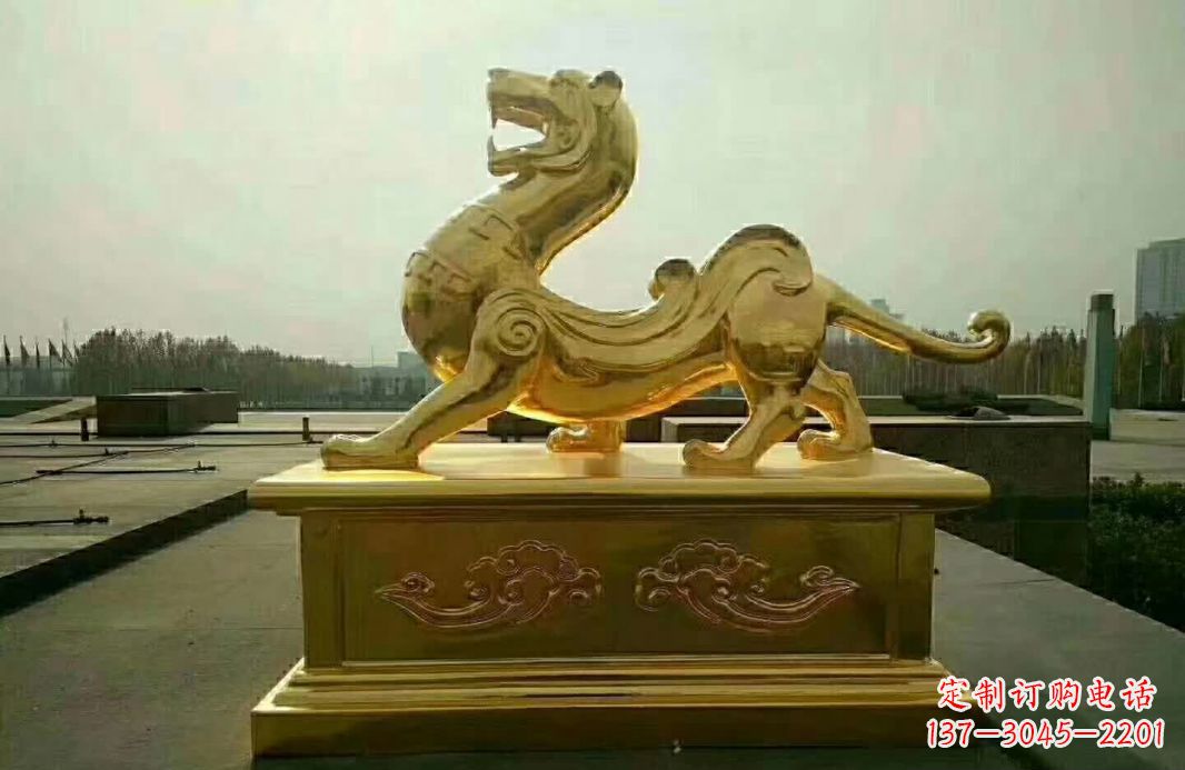 河源白虎铜雕