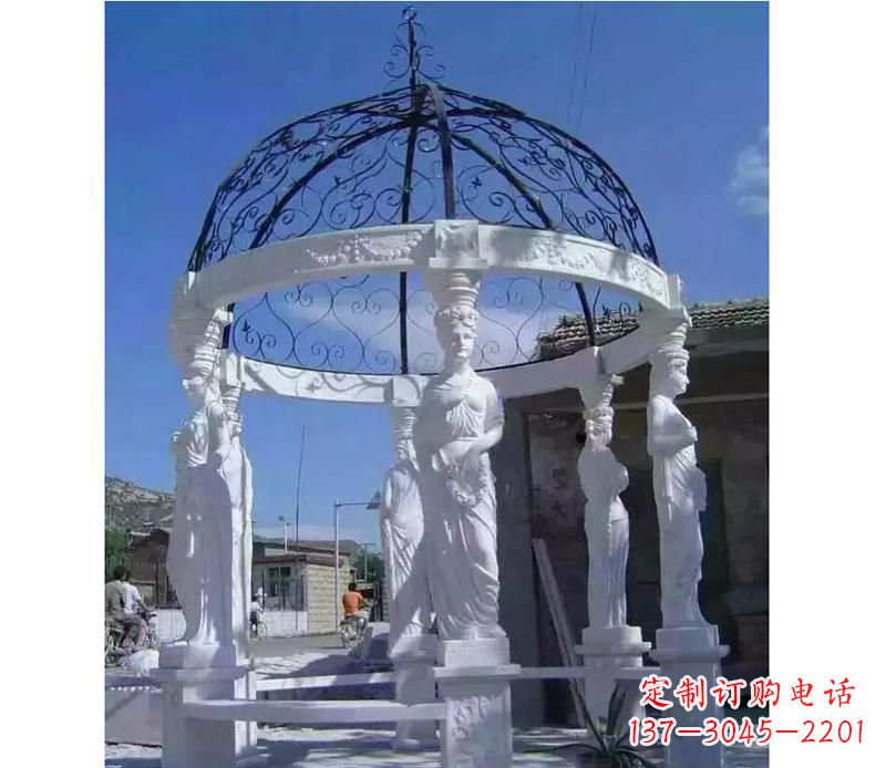 河源白色欧式石头凉亭