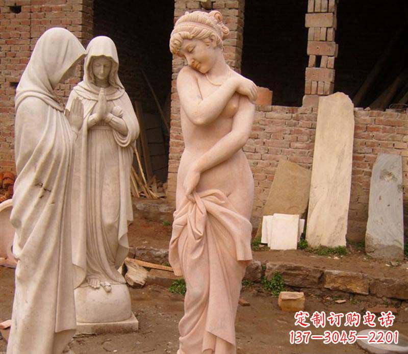 河源半裸女人大理石雕塑
