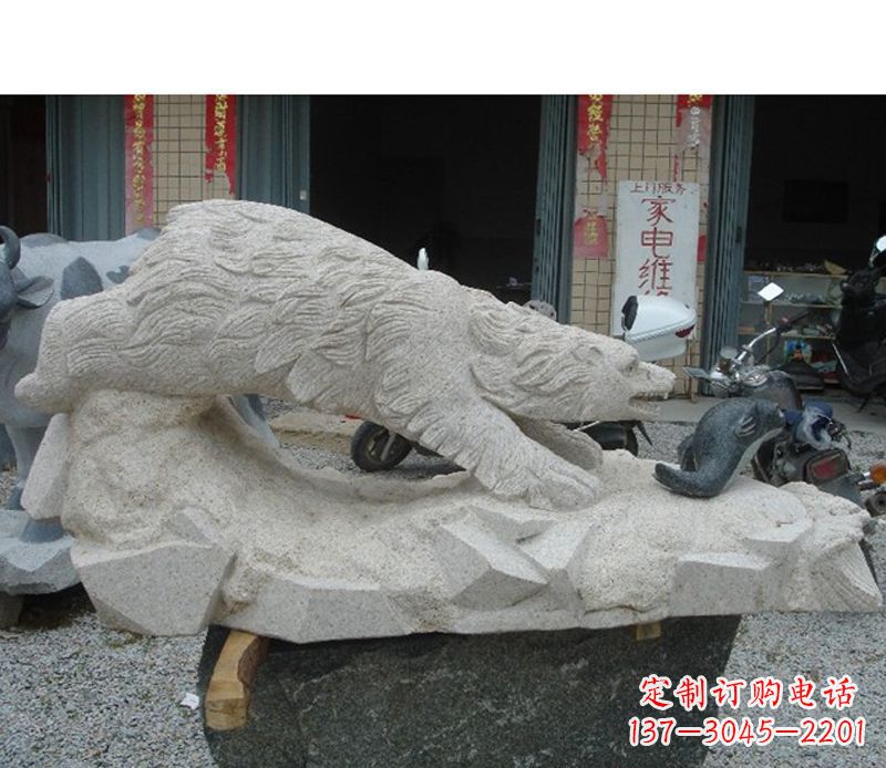 河源北极熊石雕公园动物雕塑