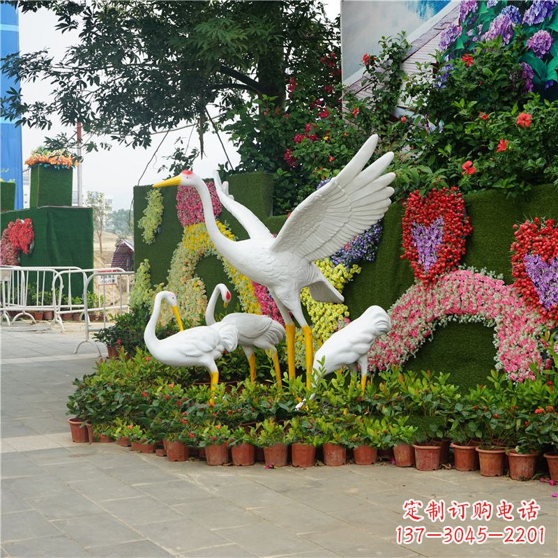 河源北京玻璃钢仙鹤雕塑