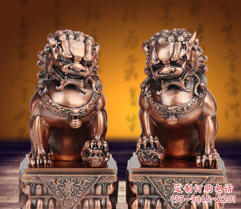 河源狮子铜雕精美绝伦