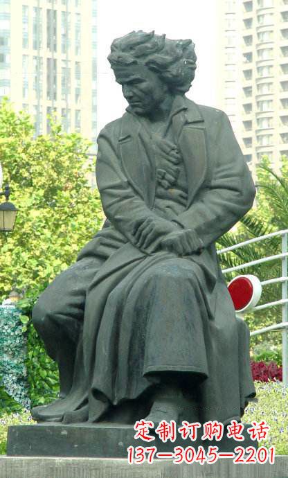 河源贝多芬3d雕塑-公园名人世界著名音乐家石雕像