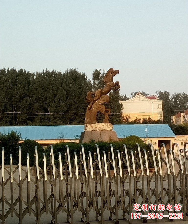河源奔马企业景观铜雕