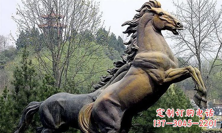 河源奔跑的马街边动物铜雕