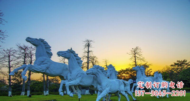 河源奔跑的马群城市公园景观铜雕