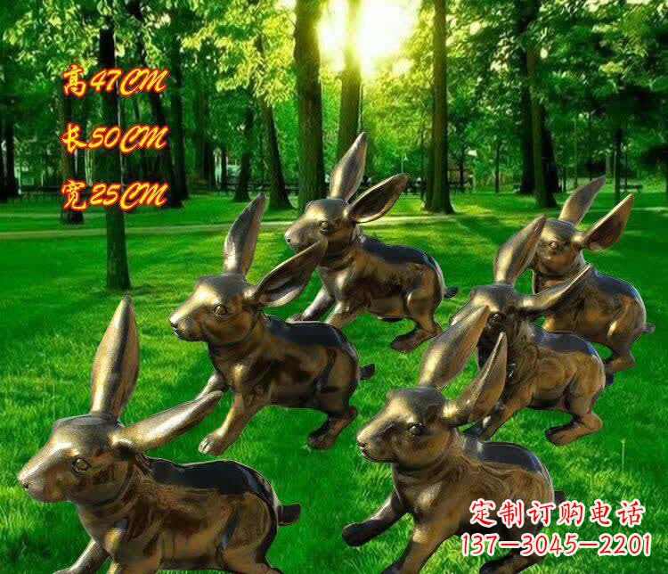 河源奔跑的兔子雕塑