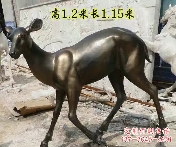 河源奔跑的小鹿铜雕 (2)