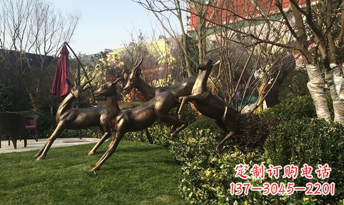 河源奔跑的小鹿铜雕