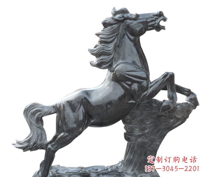 河源奔跑黑马石雕公园动物摆件