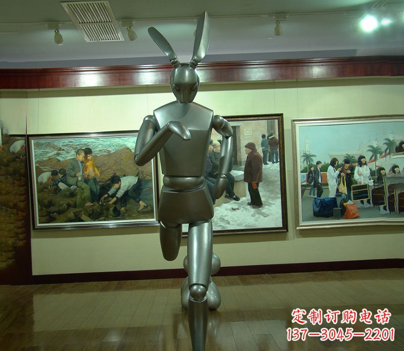 河源新颖可爱的“跳跃兔子雕塑”