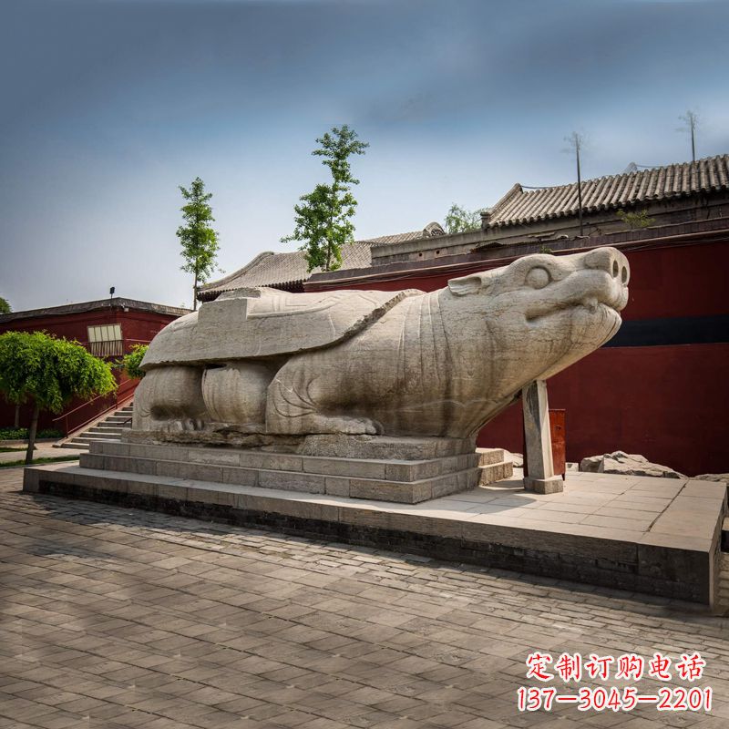 河源赑屃身上有佛的雕塑-寺庙景点广场神兽动物雕塑