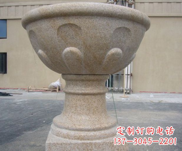 河源别墅景观大理石花盆石雕 (3)
