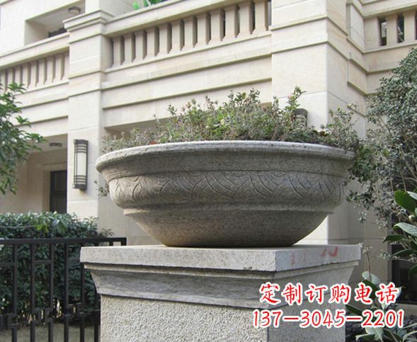河源别墅景观大理石花盆石雕 (5)