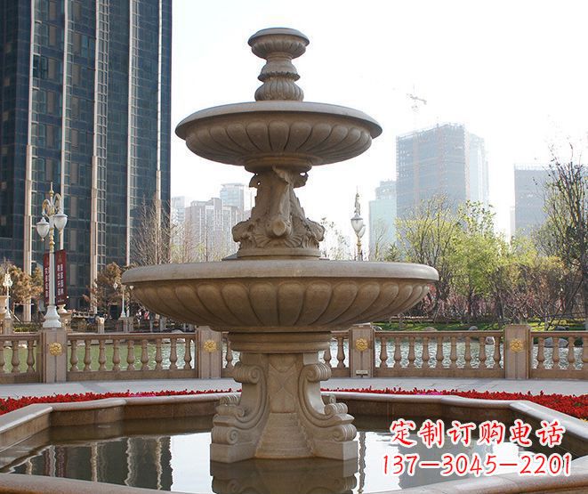 河源别墅景观大型喷泉石雕