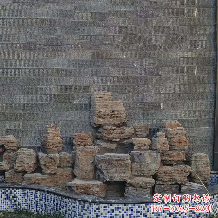 河源别墅庭院假山鱼池