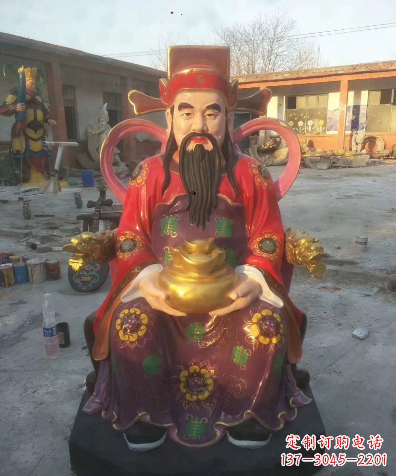 河源玻璃钢彩绘财神