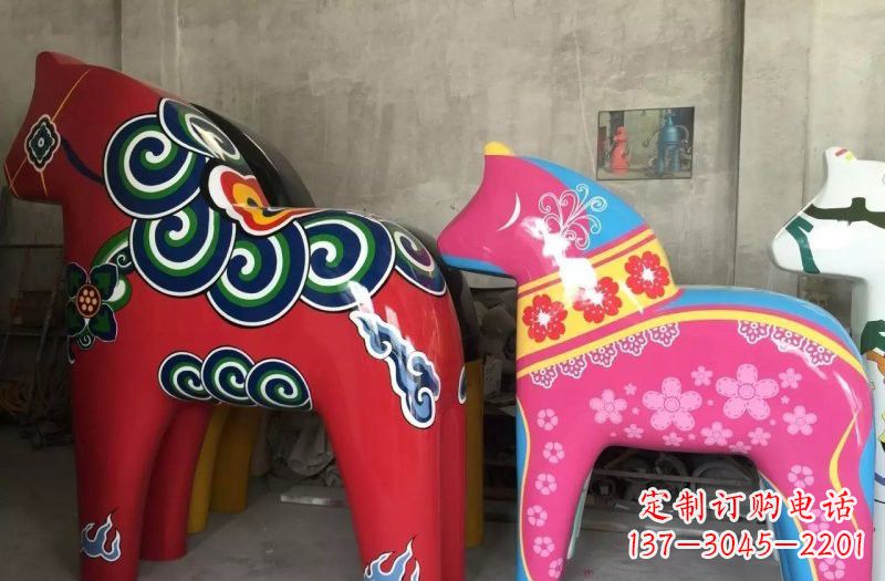河源玻璃钢彩绘抽象独角兽