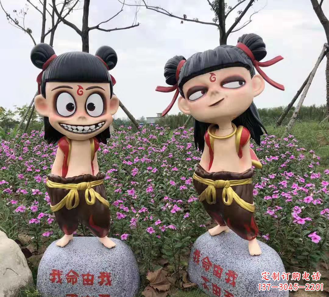 河源玻璃钢彩绘哪吒卡通人物