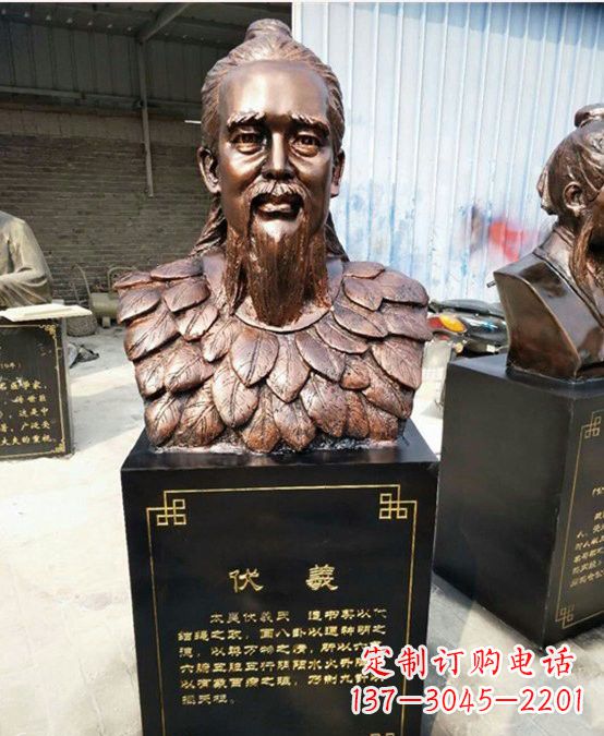 河源玻璃钢仿铜伏羲头像