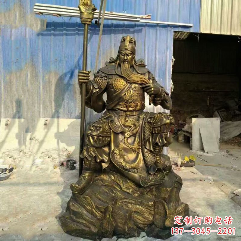 河源玻璃钢仿铜关羽雕塑
