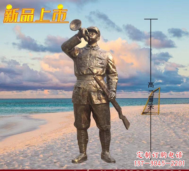 河源玻璃钢仿铜红军人物雕塑222
