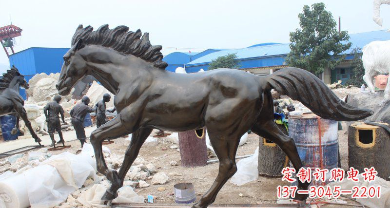 河源玻璃钢仿铜马广场动物雕塑 (2)