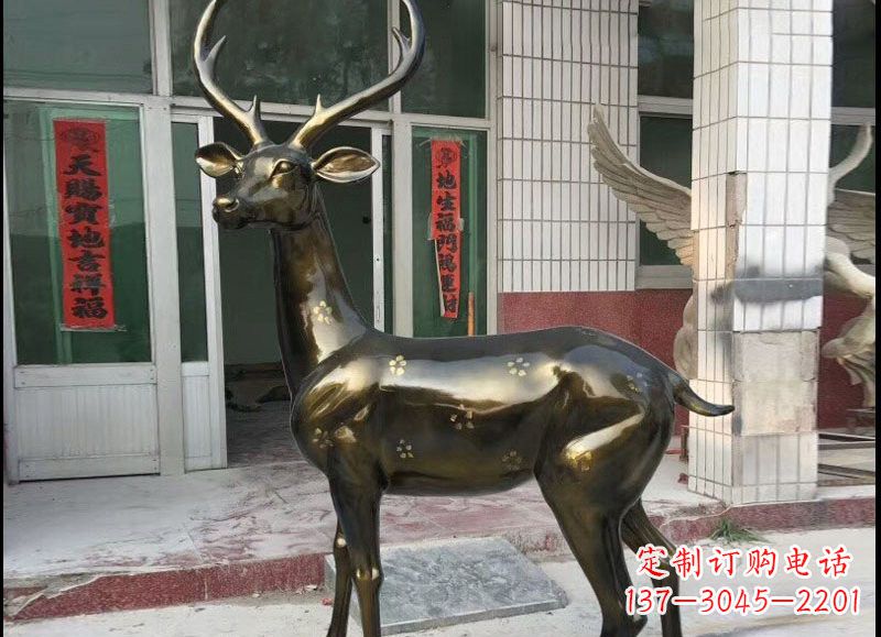 河源玻璃钢仿铜梅花鹿
