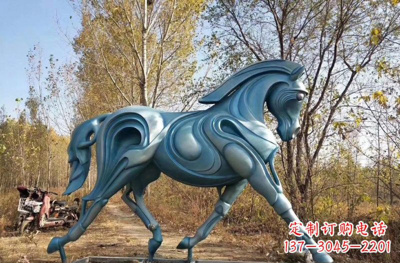 河源玻璃钢仿铜青铜抽象奔马