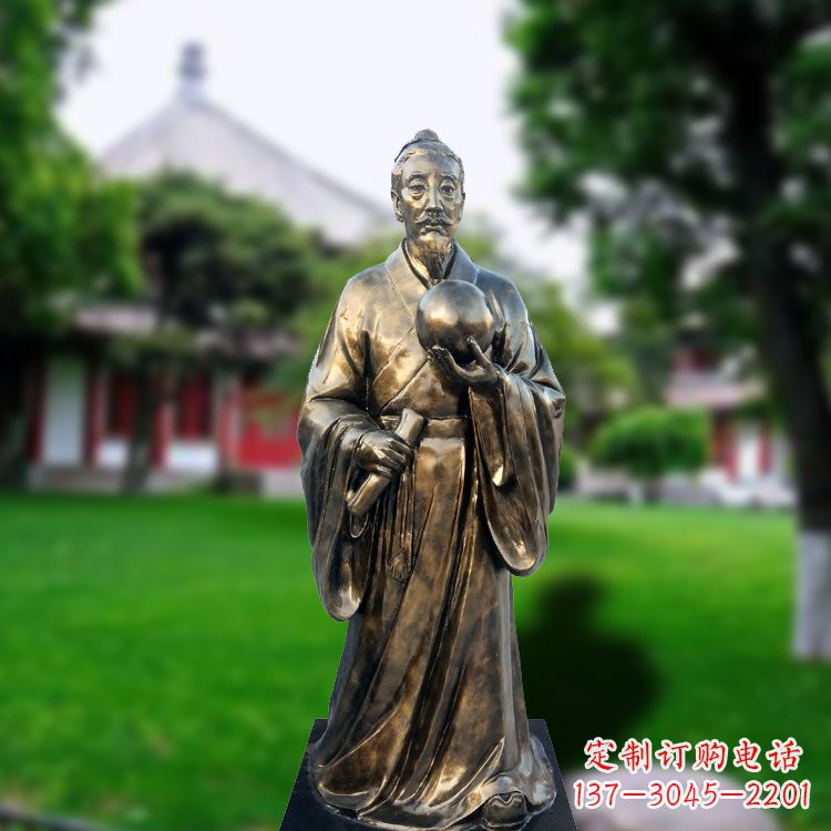 河源玻璃钢仿铜张衡塑像-中国东汉时期著名天文学家
