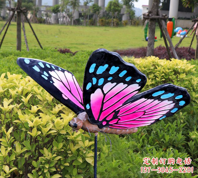 河源玻璃钢仿真蝴蝶动物雕塑