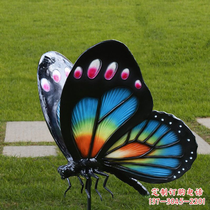 河源玻璃钢仿真蝴蝶昆虫雕塑