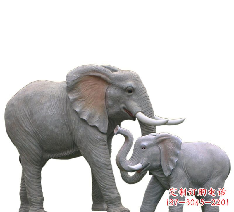 河源玻璃钢仿真母子大象