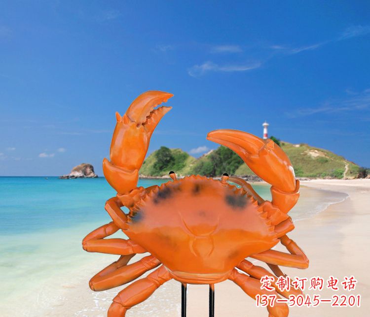 河源玻璃钢仿真螃蟹雕塑