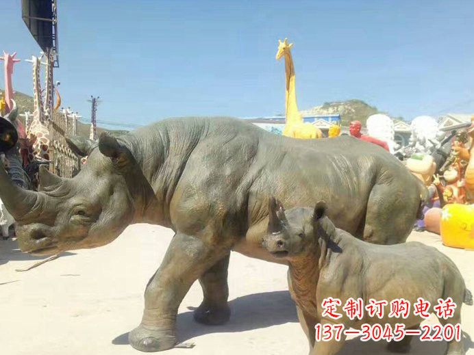 河源玻璃钢仿真犀牛
