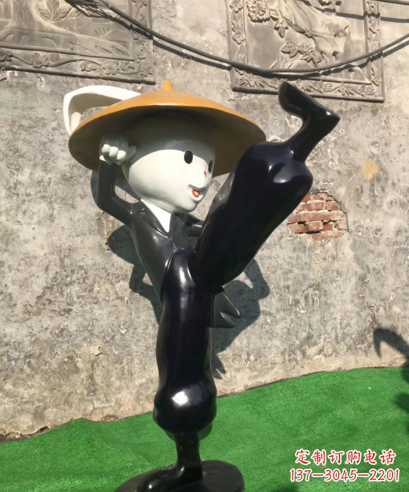 河源玻璃钢公园仿真兔子雕塑