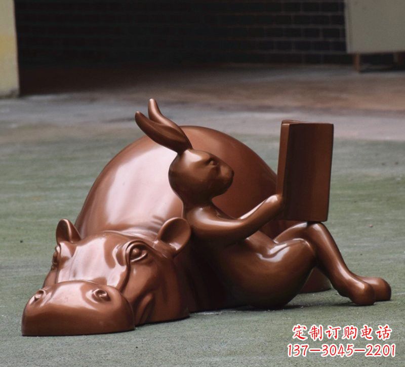 河源玻璃钢河马雕塑——给环境添彩