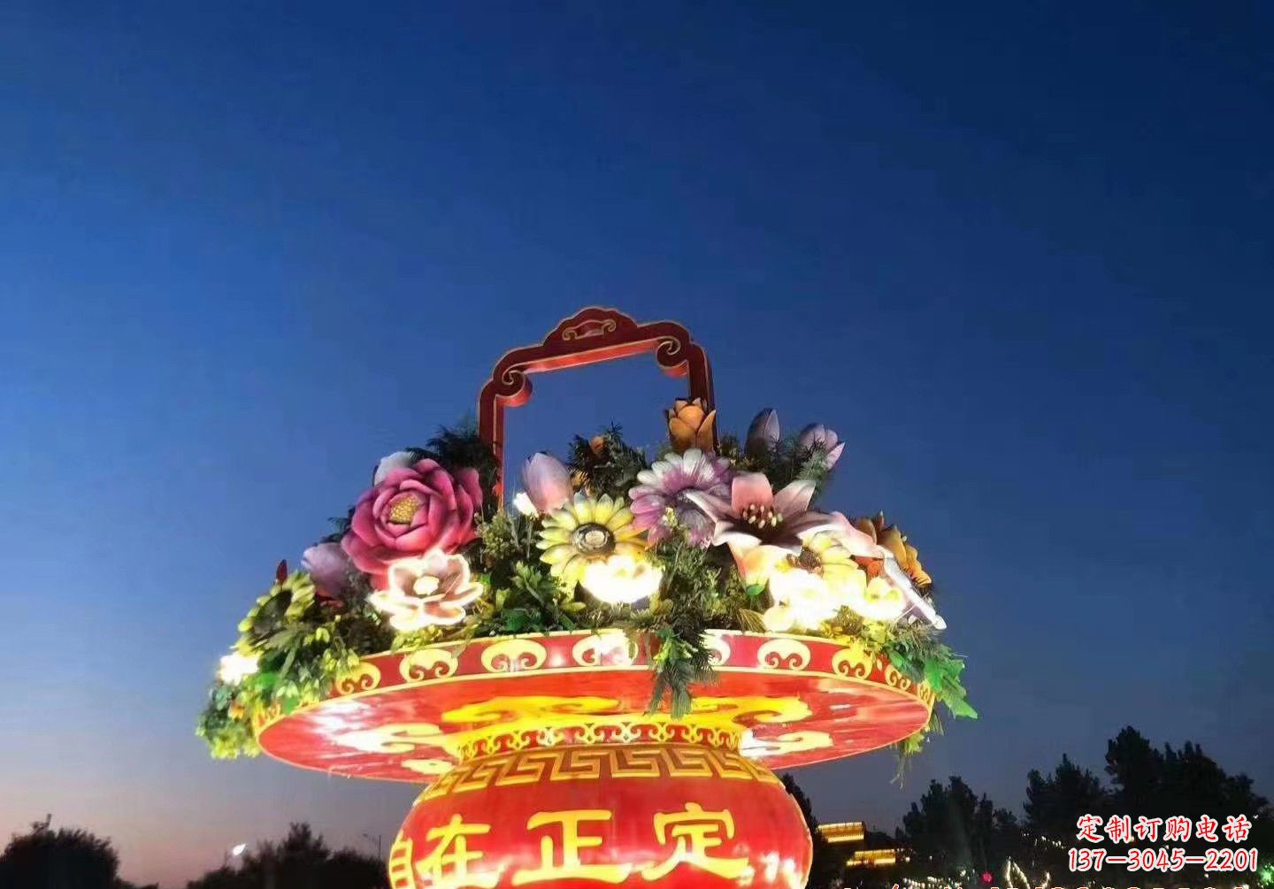 河源玻璃钢花篮景观雕塑