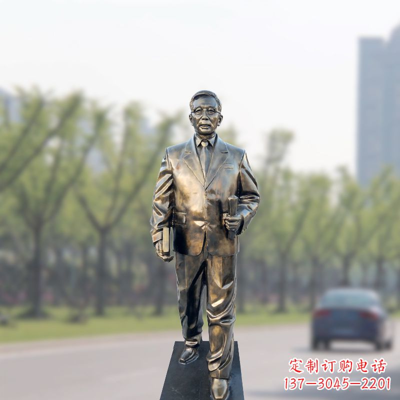 河源玻璃钢华罗庚仿铜雕像