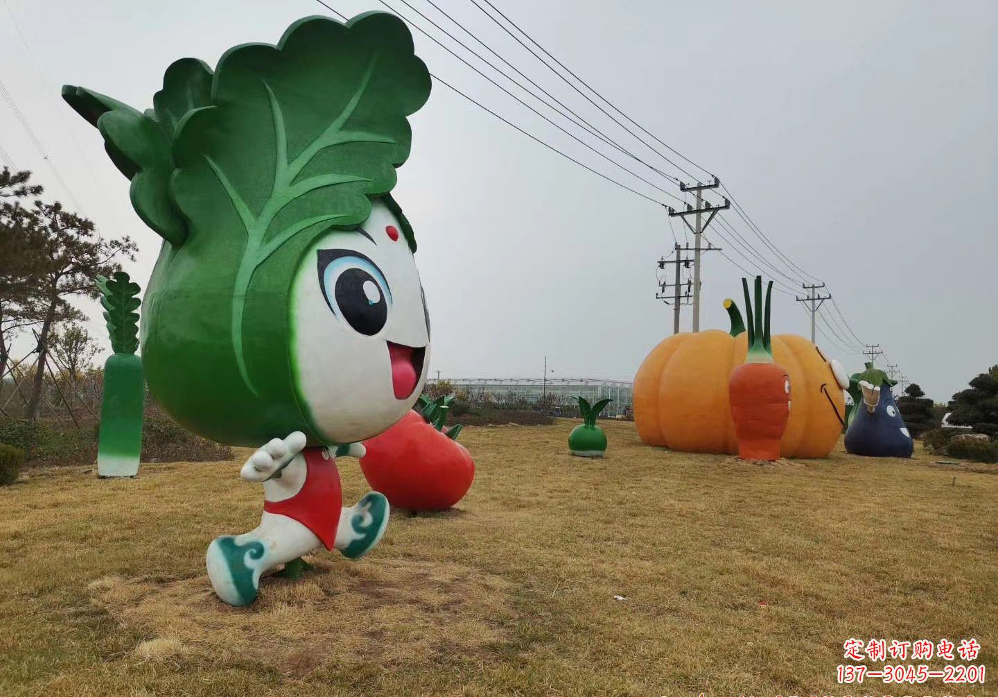 河源玻璃钢卡通白菜景观雕塑