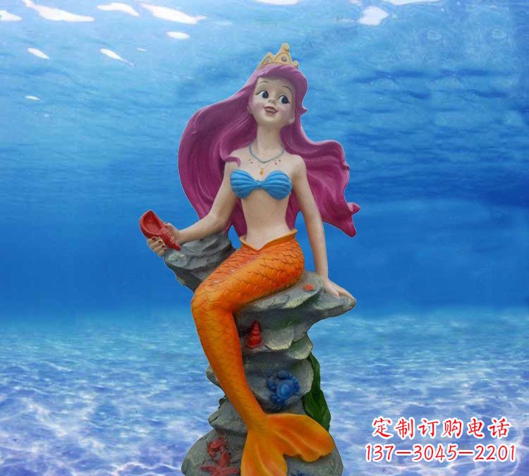 河源玻璃钢卡通美人鱼