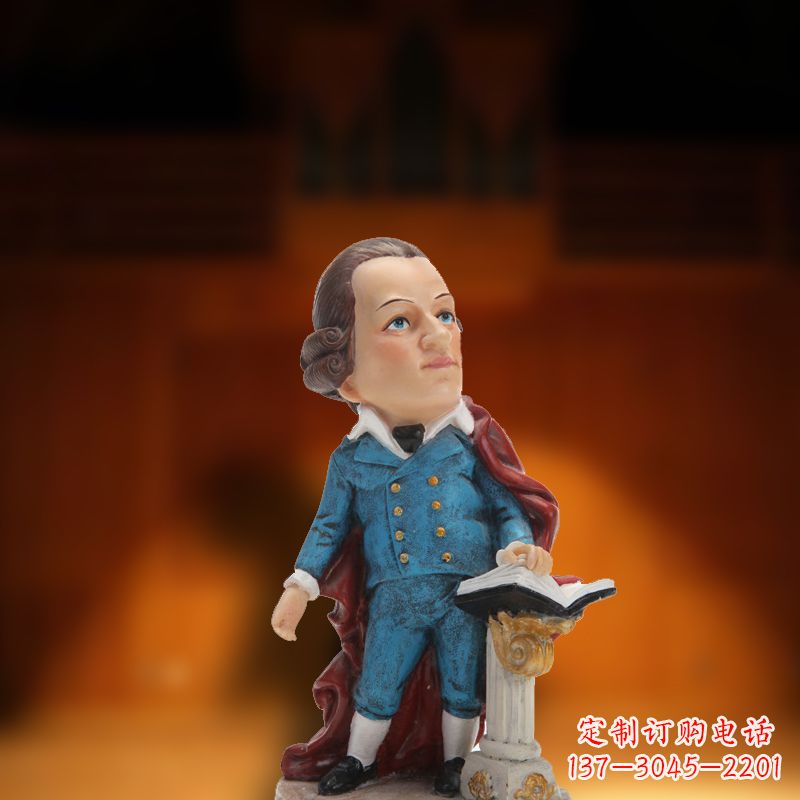 河源玻璃钢艺术莫扎特雕塑
