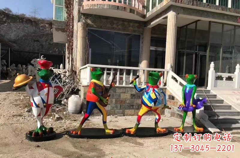 河源玻璃钢卡通青蛙雕塑