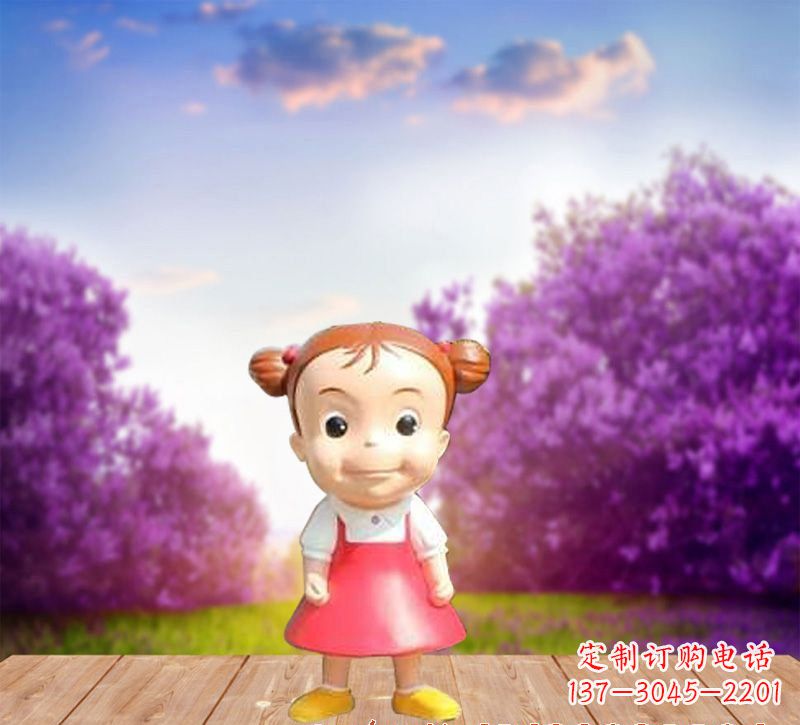 河源玻璃钢卡通小女孩雕塑